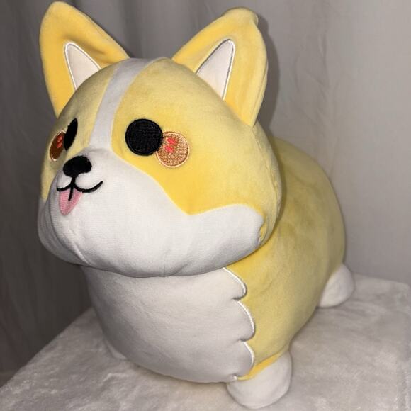 Aliquantum Plush Dog Corgi Puppy Kawaii Soft Squishy Pillow Yellow EUC - Picture 2 of 11